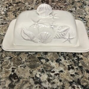 New: Laguna White Seashell Butter Dish